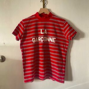Harmony Paris “La Garconne” striped Mock neck T-Shirt French